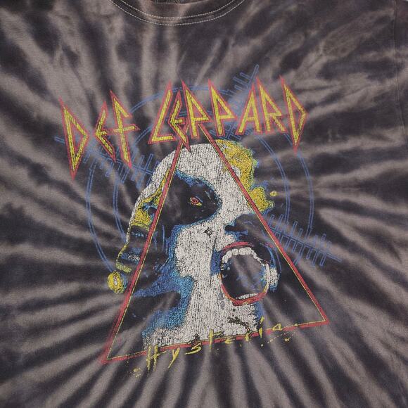 Def Leppard Band Graphic Crew Neck T Shirt Adult Mens Size Large L Tie Dye - Picture 4 of 9